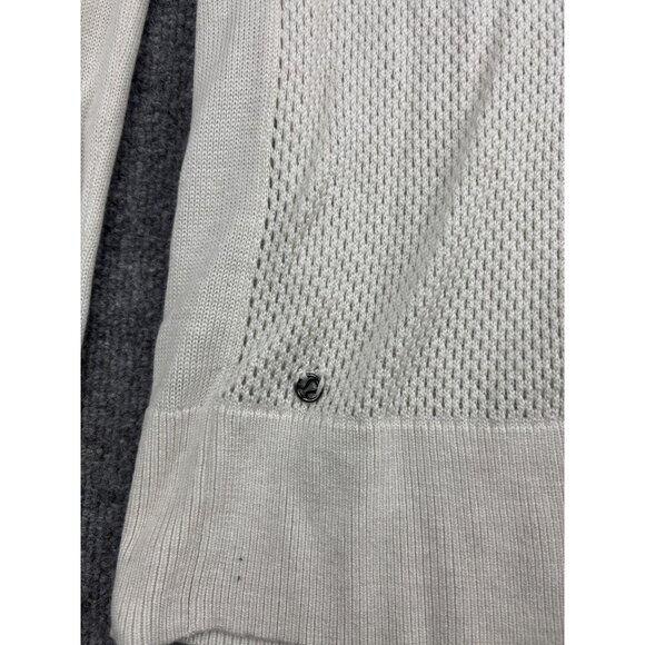 Lululemon Sweater Womens Small White Knit Pullover Mesh Panel Long Sleeve Logo - Picture 8 of 10